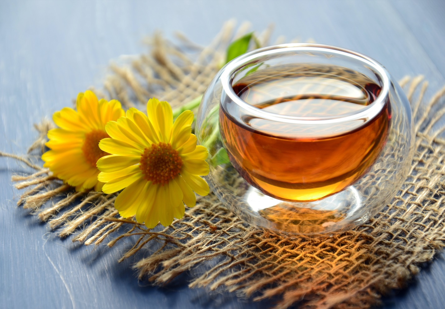 Herbal tea with flowers
