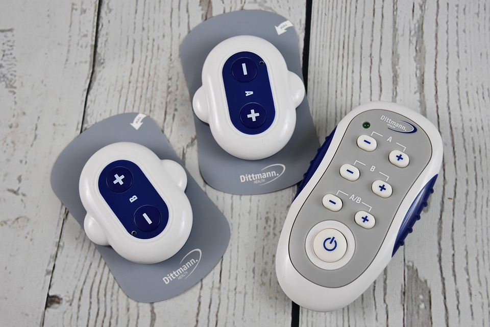 Wireless TENS unit for therapy. 