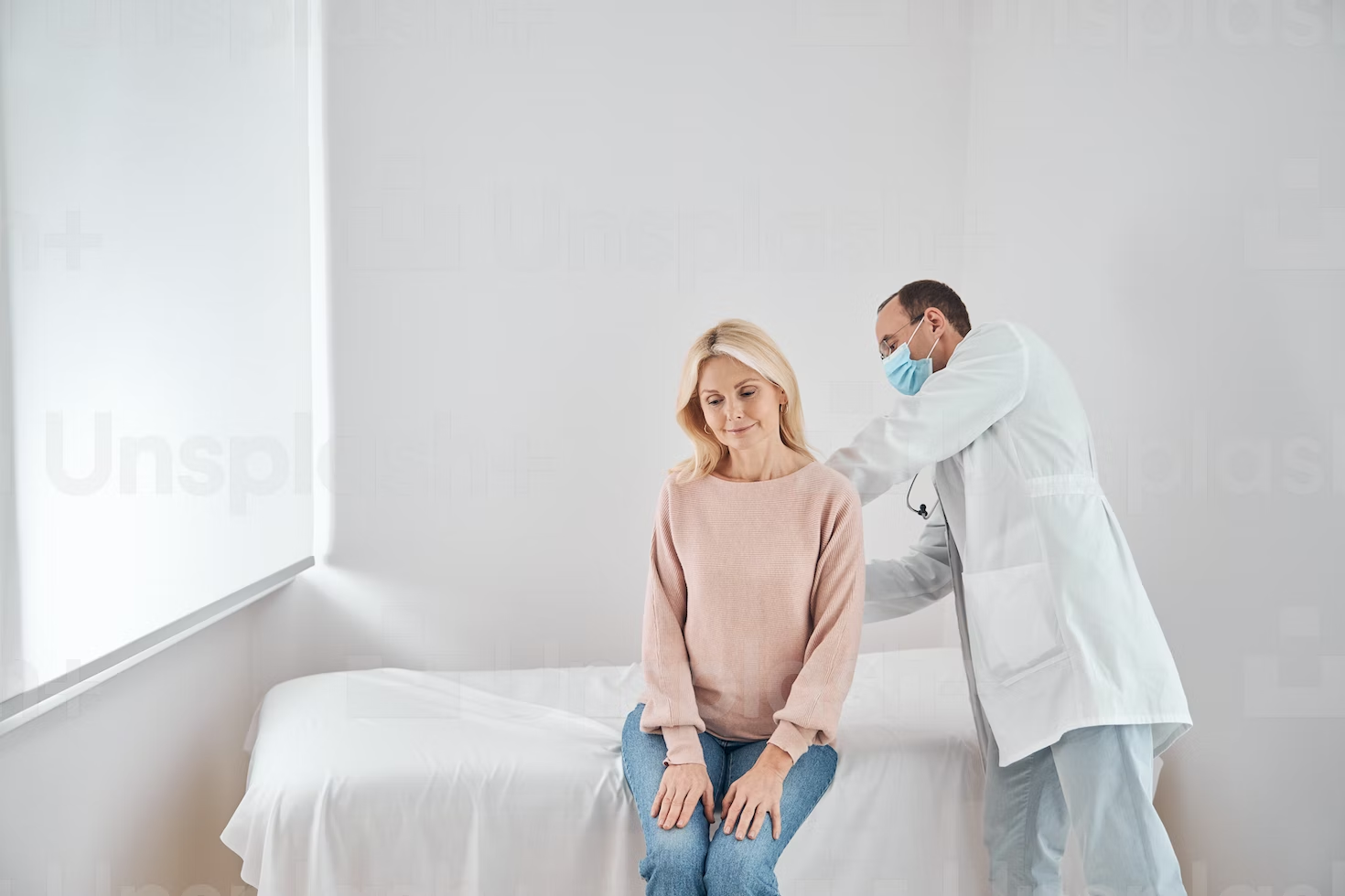  A woman during an appointment with her doctor